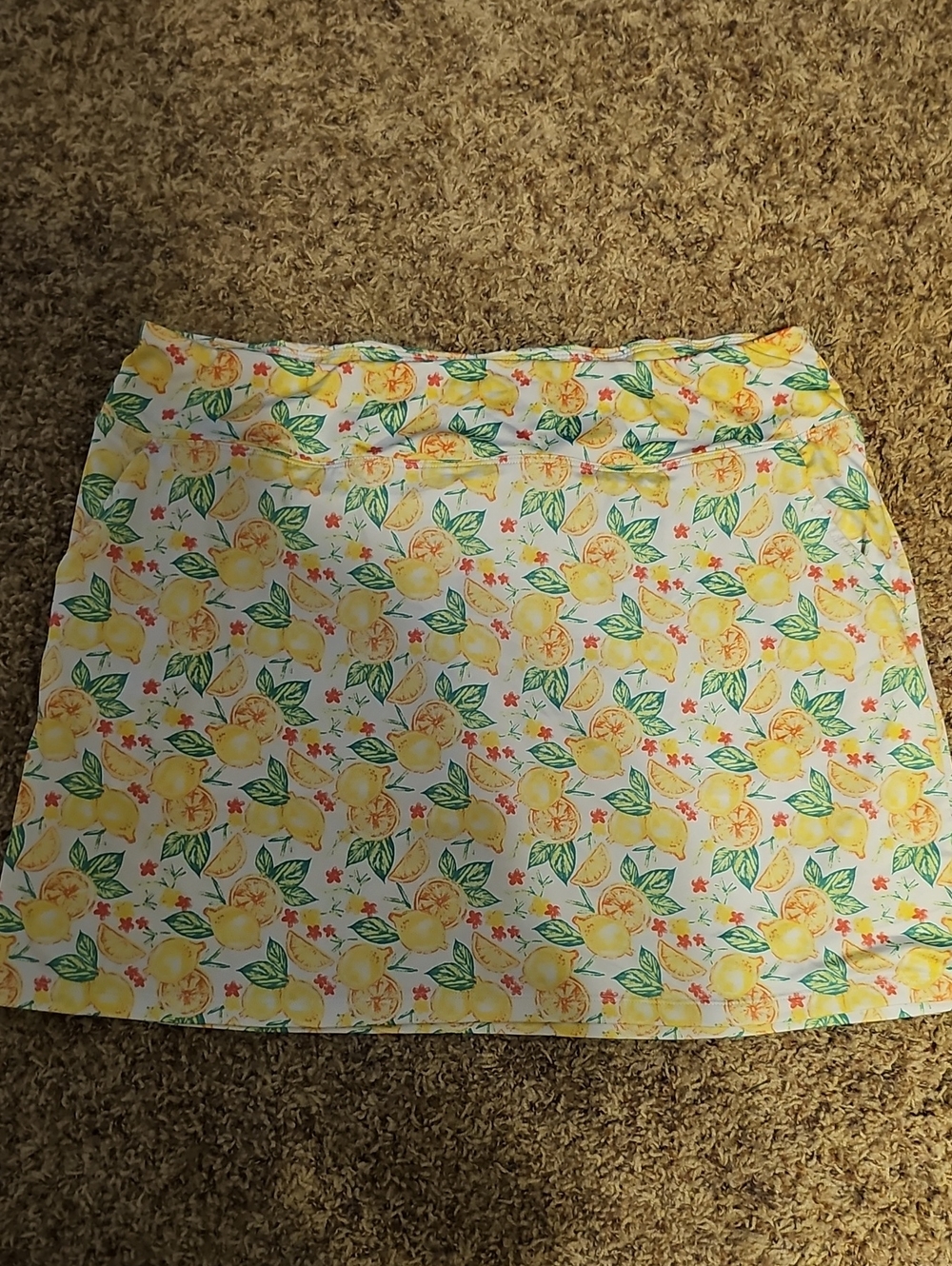 Emerald Lemon-Print Skort - Yellow, Green & White